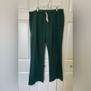 Lands' End Deep Green Fleece Sweat Pants